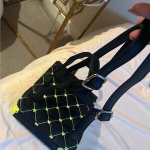 Betsy Johnson Black and Yellow Quilted Women's Bag